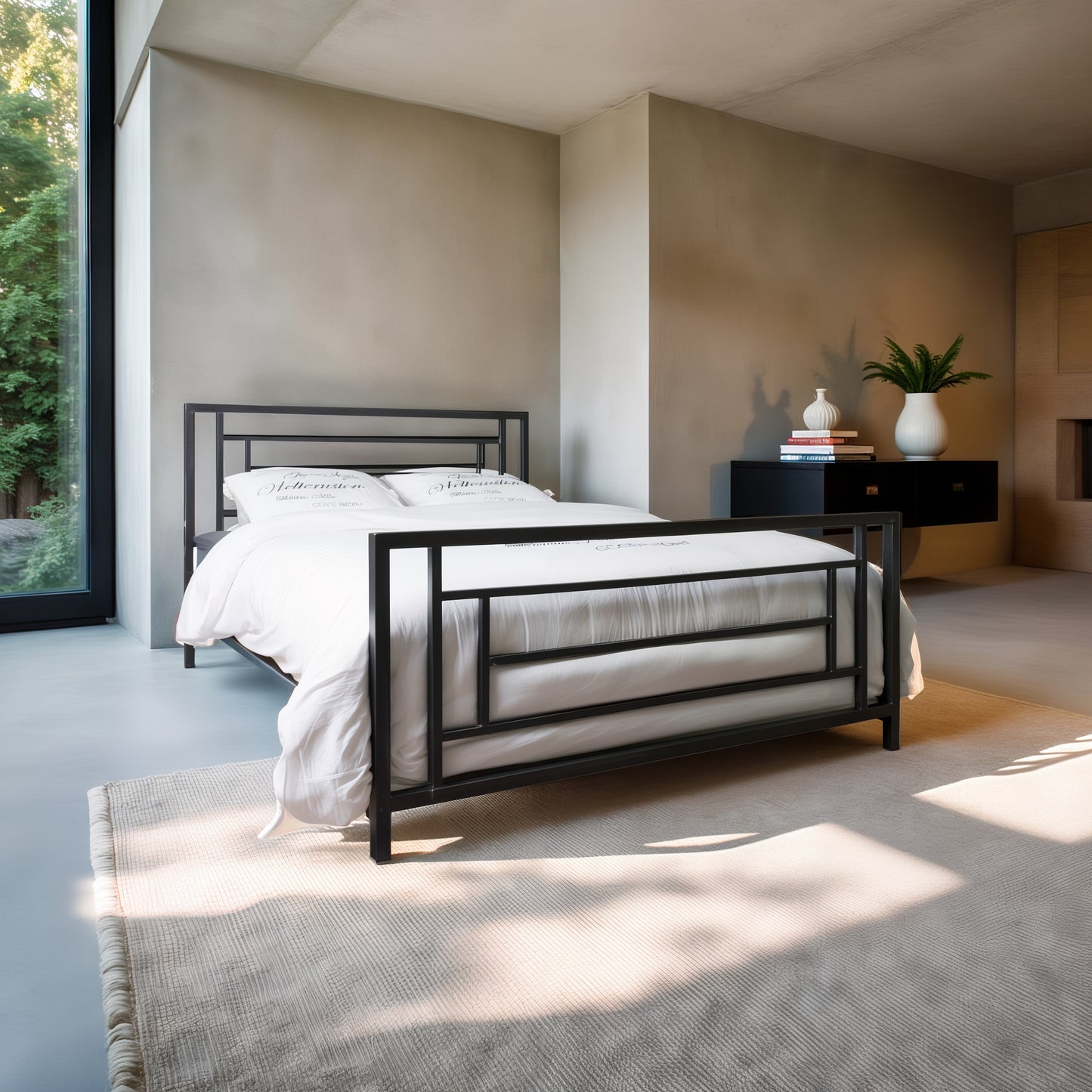 side view hasselt in modern bedroom