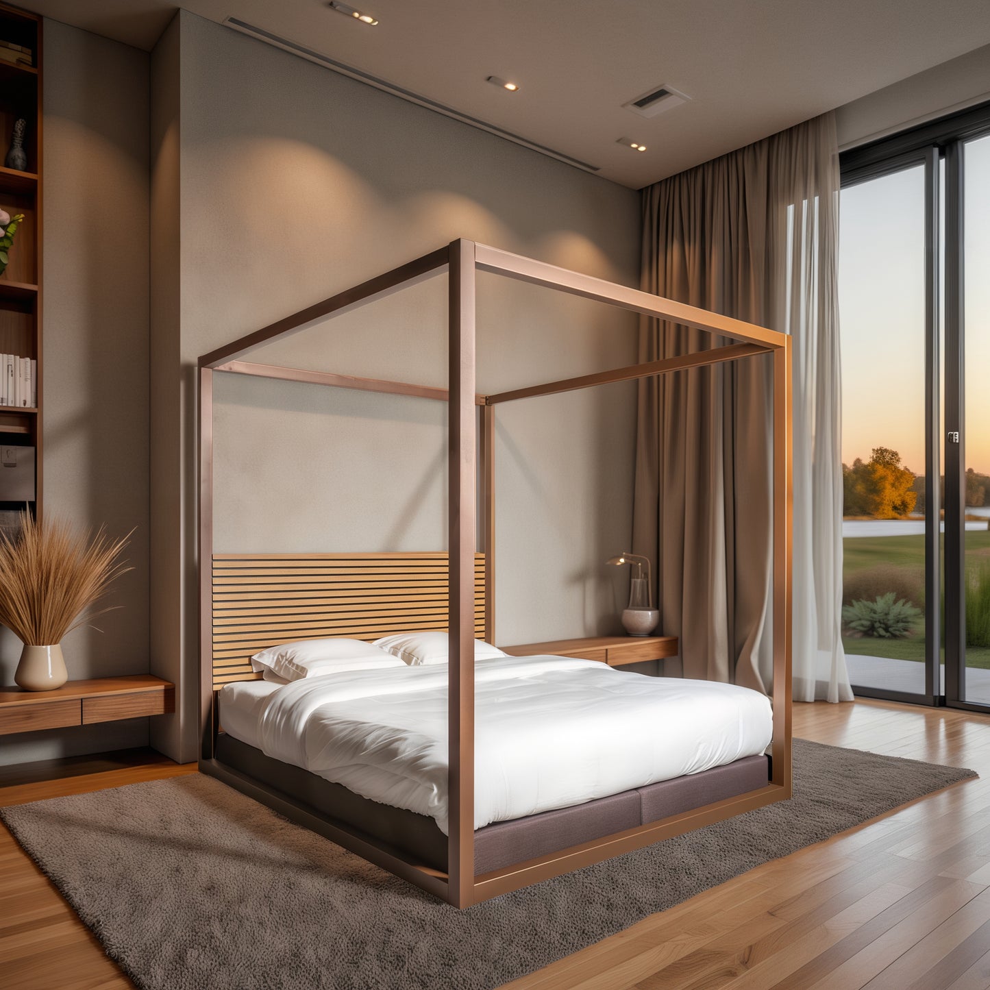 The Loft four-poster bed with headboard