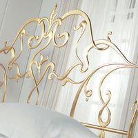 Headboard metal bed Valongo in gold